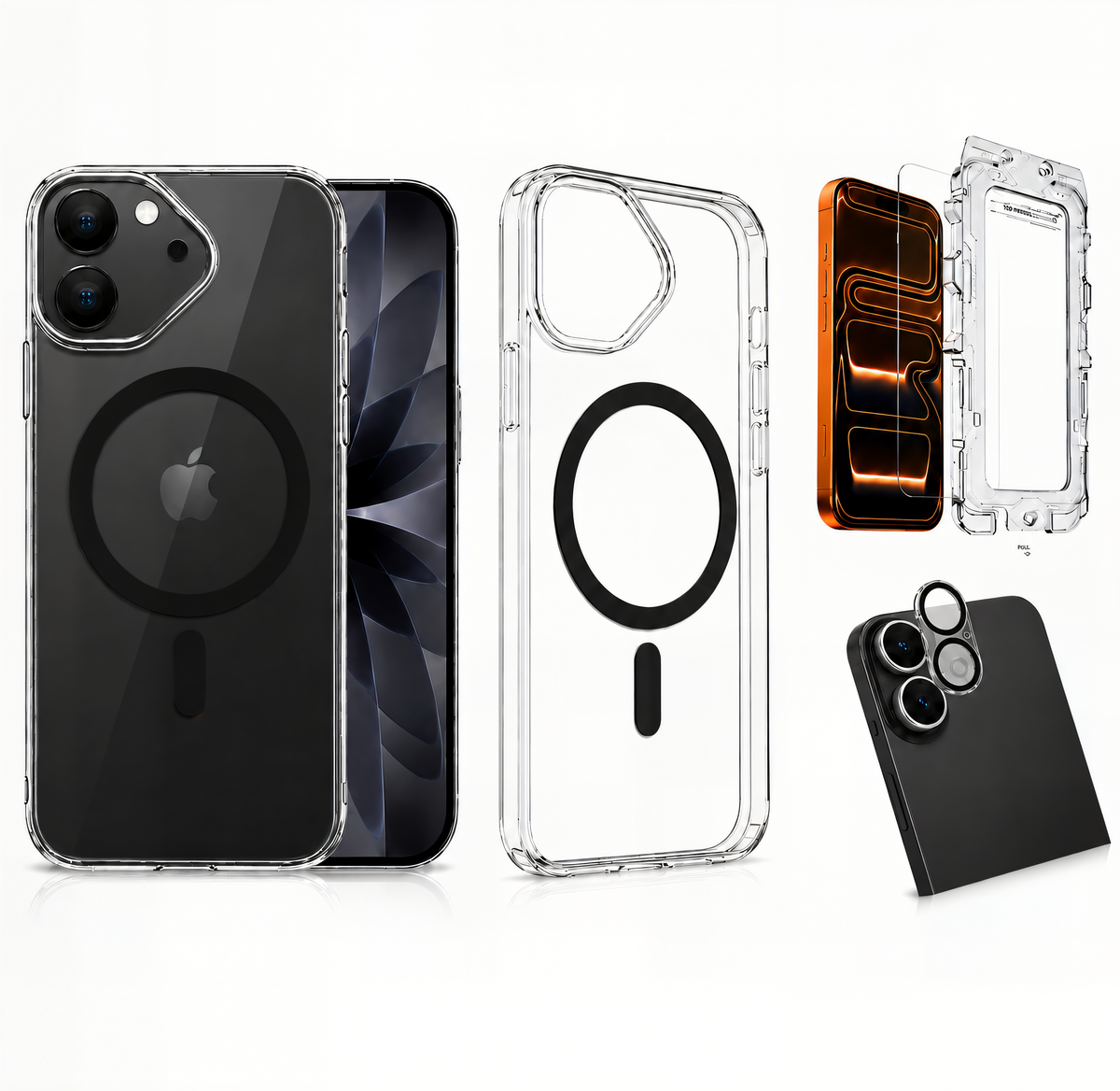Uphill 3-in-1 MagSafe Clear Case + Screen & Lens Protector – iPhone 17