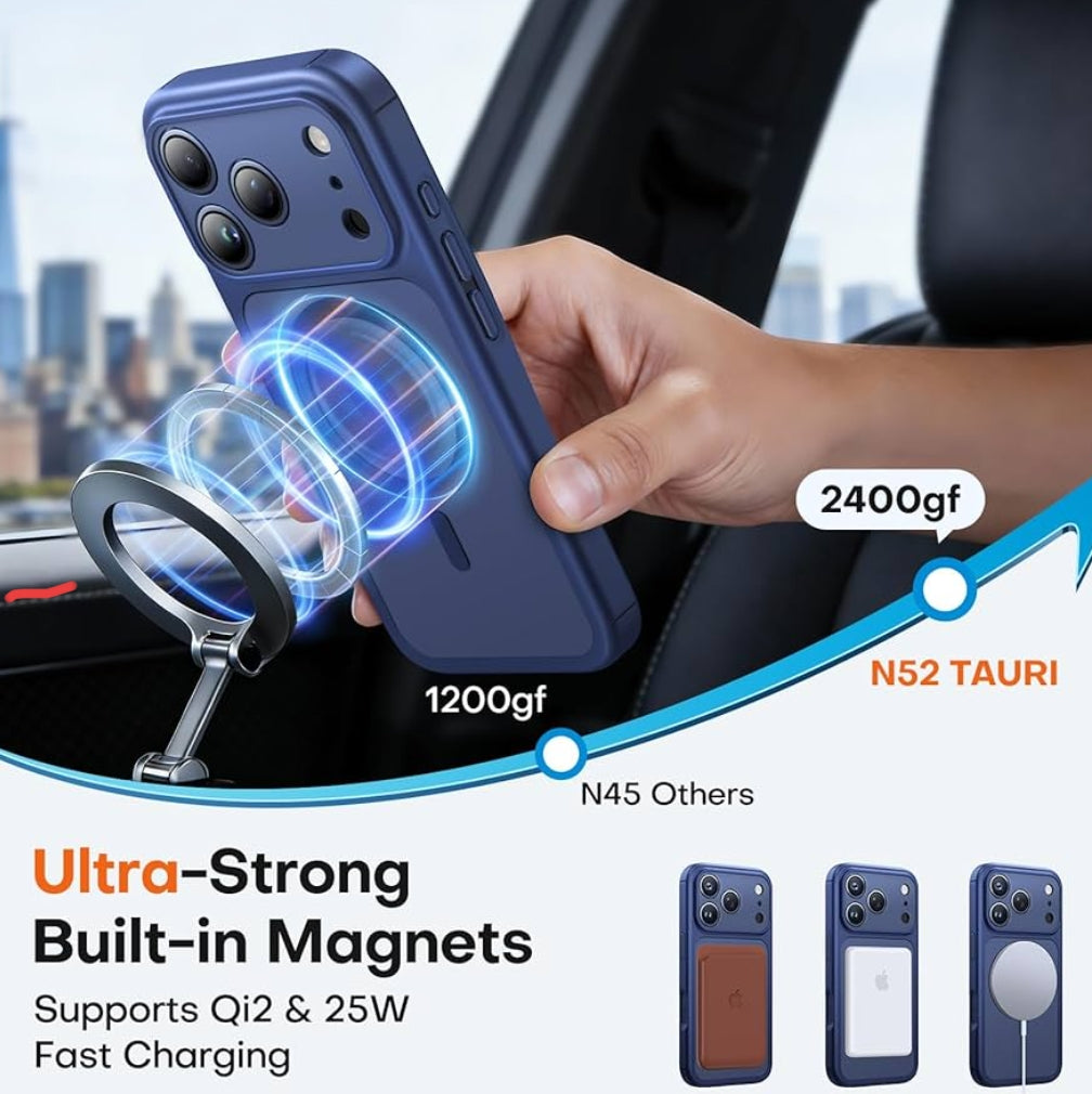 Uphill case for iPhone 17 pro Cover case Magnetic Safe | 360° Complete Protection Shockproof & Scratch Resistant | Military Grade and Full Camera Lens Drop Protection